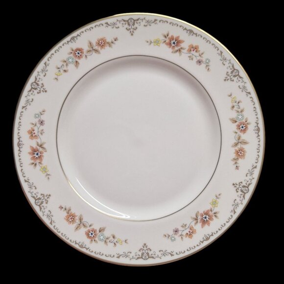 Gorham Long Meadow China Dinner Plate Replacement 10.5 Inch Gold Flowers USA Rou - Picture 1 of 10